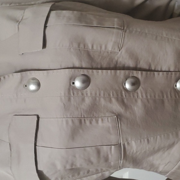 Body by Victoria 12 jacket 8 pants khaki pant suit accordian tale cup buttons - Picture 4 of 14